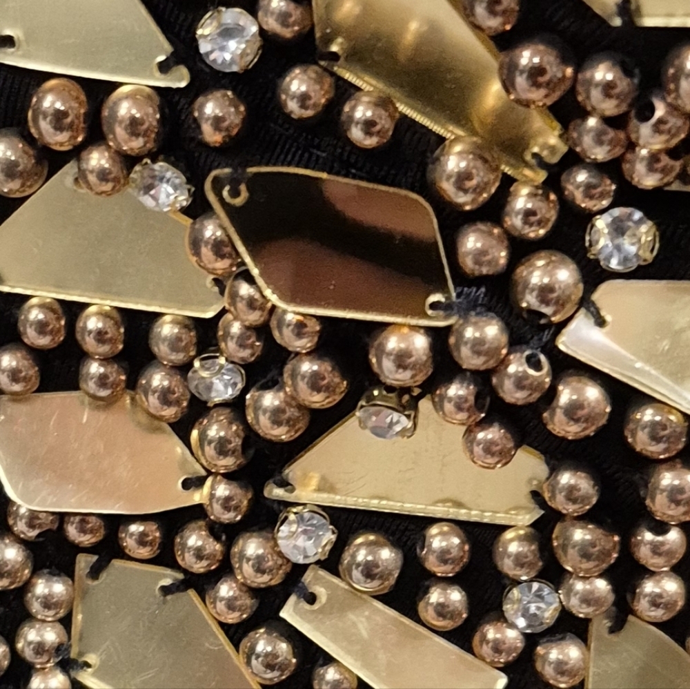 Black and Gold Embellished Bustier With Mirror - Picture 4 of 10